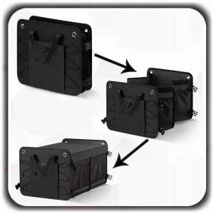 SZTYWNY KUFER DO BAGAŻNIKA SAMOCHODU Organizer Samochodowy Zamykany Rzepy