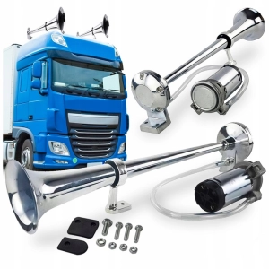 FANFARA KLAKSON DO TIRA 12V 150DB CHROM SYGNAŁ DŹWIĘKOWY TIR Z KOMPRESOREM