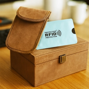 PUDEŁKO NA KLUCZYK SAMOCHODOWY KLATKA FARADAYA KEYLESS BOX + ETUI BLOKADA