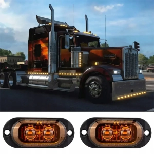 ZESTAW LAMP OBRYSOWYCH LED OBRYSÓWKA DIODOWA POMARAŃCZOWA 10 SZT + ŚRUBKI