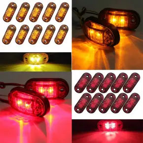 ZESTAW LAMP OBRYSOWYCH LED OBRYSÓWKA DIODOWA 2 KOLORY 10 SZT + 20 ŚRUB