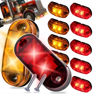 ZESTAW LAMP OBRYSOWYCH LED OBRYSÓWKA DIODOWA 2 KOLORY 10 SZT + 20 ŚRUB