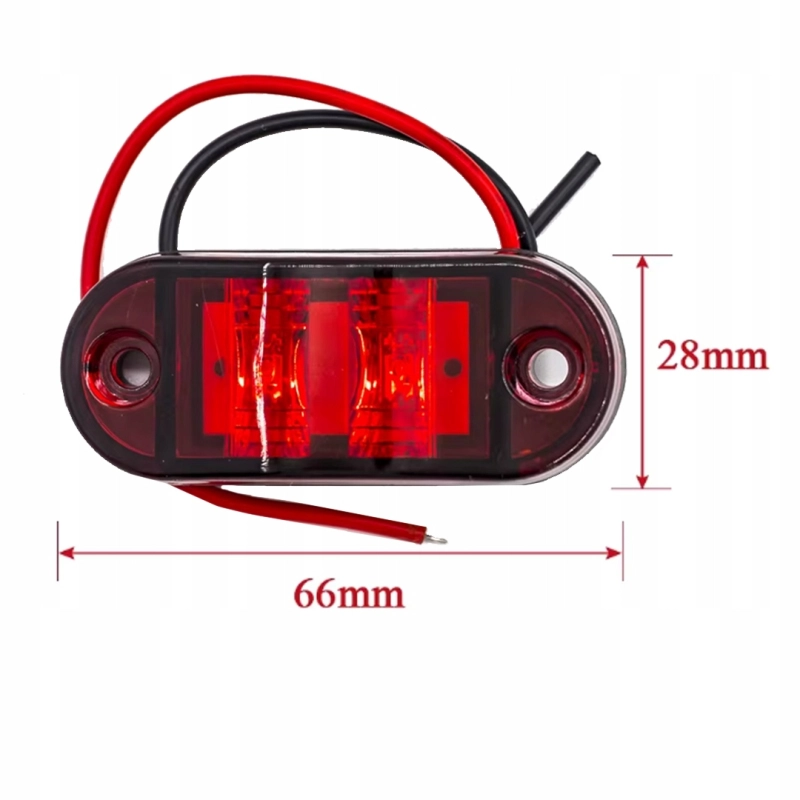 ZESTAW LAMP OBRYSOWYCH LED OBRYSÓWKA DIODOWA 2 KOLORY 10 SZT + 20 ŚRUB
