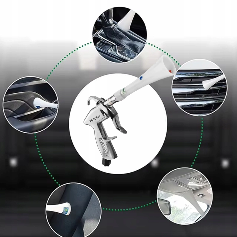 PISTOLET DO CZYSZCZENIA OSUSZANIA PRANIA TAPICERKI 2 KOŃCÓWKI EFEKT TORNADA