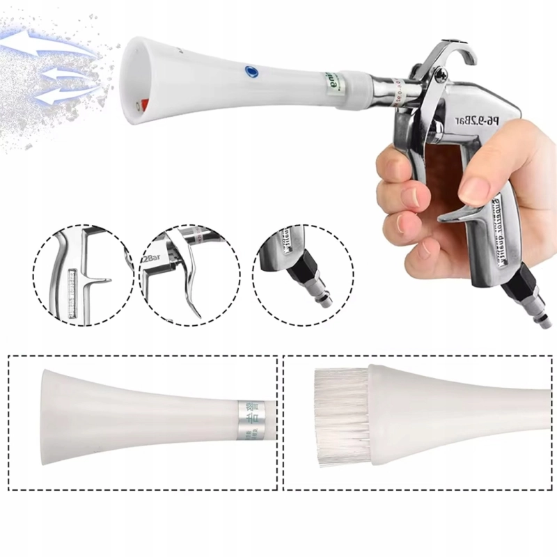 PISTOLET DO CZYSZCZENIA OSUSZANIA PRANIA TAPICERKI 2 KOŃCÓWKI EFEKT TORNADA