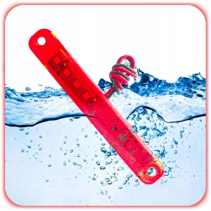 ZESTAW LAMPA OBRYSOWA LED OBRYSÓWKA 12 24V CZERWONA DIODY 10 SZT + PRZEWODY