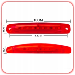 ZESTAW LAMPA OBRYSOWA LED OBRYSÓWKA 12 24V CZERWONA DIODY 10 SZT + PRZEWODY