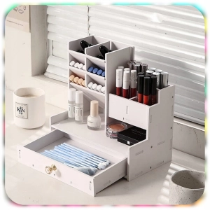 ORGANIZER PRZYBORNIK NA BIURKO DREWNIANY BIAŁY DUŻY 12 PRZEGRÓDEK NA KREDKI