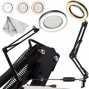 LAMPA LED DO BLATU KOSMETYCZNA DERMATOLOGICZNA Z LUPĄ REGULACJA ŚWIATŁA