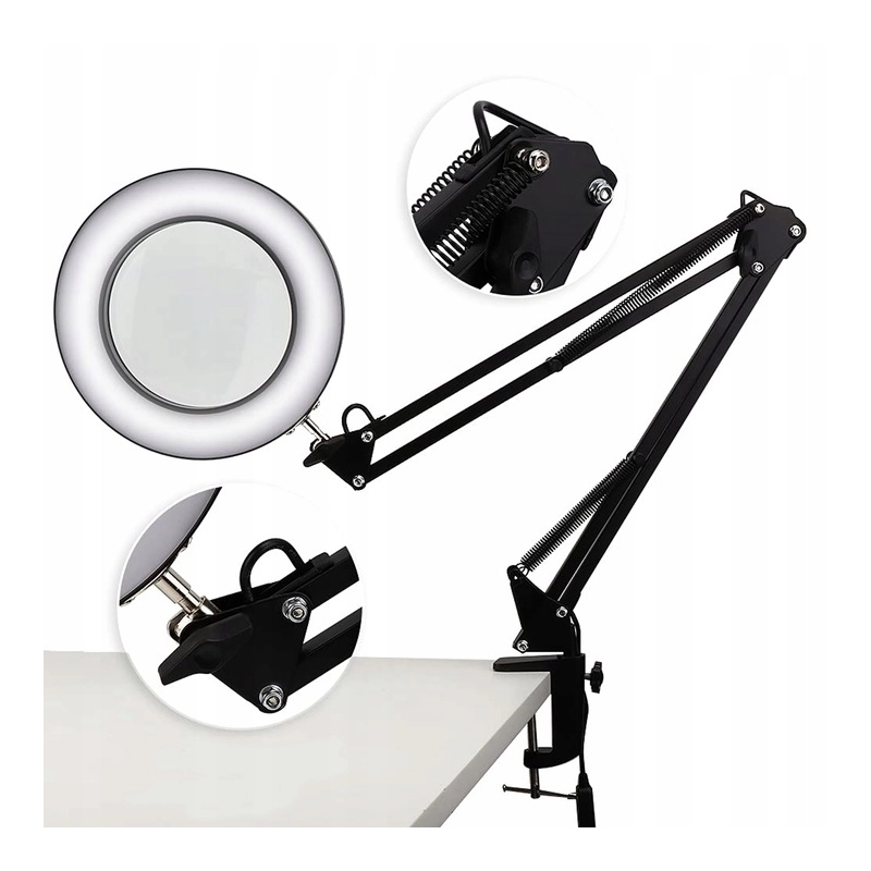 LAMPA LED DO BLATU KOSMETYCZNA DERMATOLOGICZNA Z LUPĄ REGULACJA ŚWIATŁA