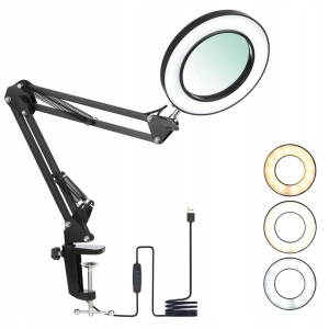 LAMPA LED DO BLATU KOSMETYCZNA DERMATOLOGICZNA Z LUPĄ REGULACJA ŚWIATŁA