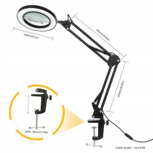 LAMPA LED DO BLATU KOSMETYCZNA DERMATOLOGICZNA Z LUPĄ REGULACJA ŚWIATŁA