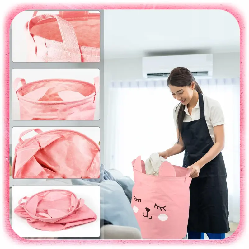 KOSZ NA ZABAWKI MATERIAŁOWY POJEMNIK ORGANIZER ZE ŚCIĄGACZEM ZAMYKANY 43L