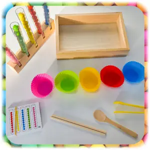 DREWNIANA UKŁADANKA MONTESSORI SENSORYCZNA GRA SORTER KULKI XL ZESTAW 81 EL