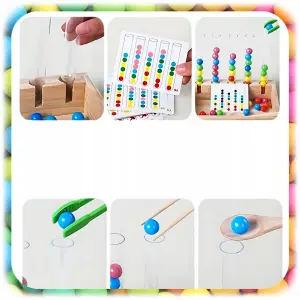 DREWNIANA UKŁADANKA MONTESSORI SENSORYCZNA GRA SORTER KULKI XL ZESTAW 81 EL