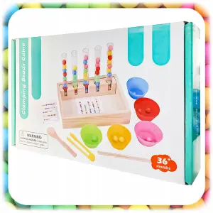 DREWNIANA UKŁADANKA MONTESSORI SENSORYCZNA GRA SORTER KULKI XL ZESTAW 81 EL