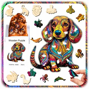 PUZZLE DREWNIANE A4 PIES DWUSTRONNE 174EL UKŁADANKA PREZENT DLA DZIECI