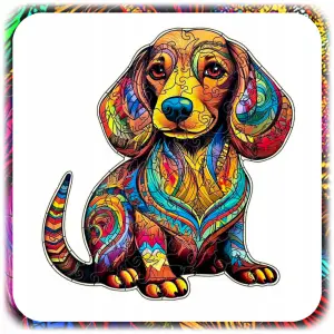 PUZZLE DREWNIANE A4 PIES DWUSTRONNE 174EL UKŁADANKA PREZENT DLA DZIECI
