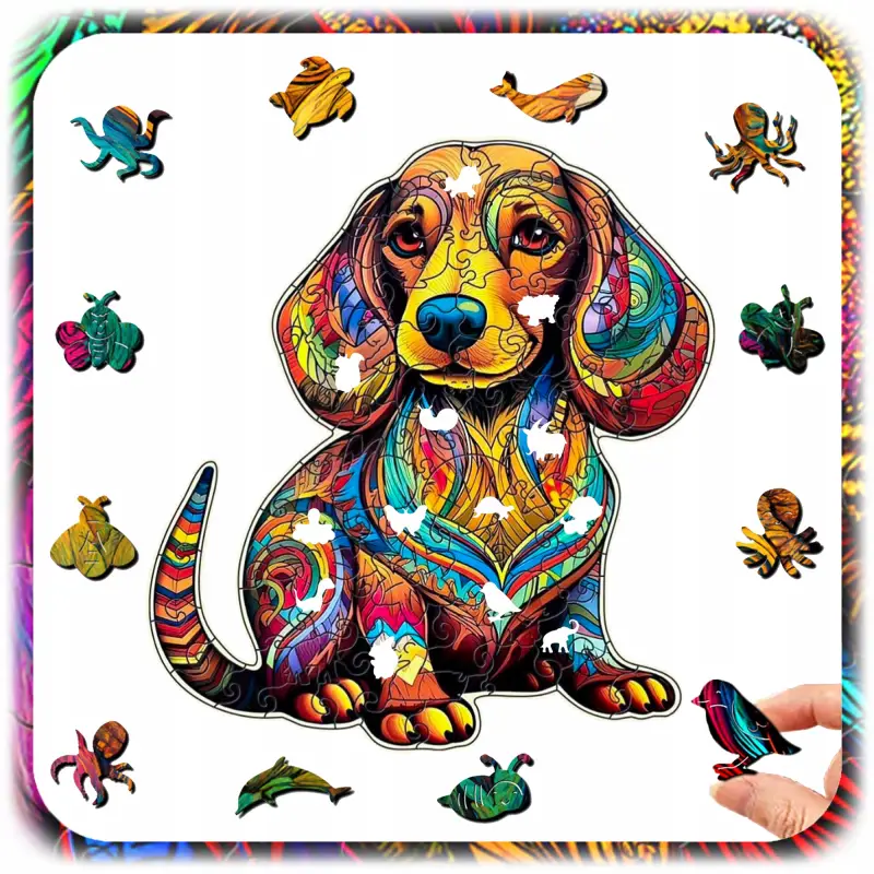 PUZZLE DREWNIANE A4 PIES DWUSTRONNE 174EL UKŁADANKA PREZENT DLA DZIECI