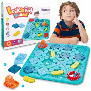 GRA LOGICZNA UKŁADANKA LABIRYNT BUDOWANIE DROGI KLOCKI KOPARKA NA PREZENT