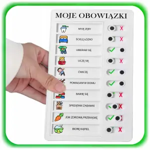 LISTA TABLICA OBOWIĄZKÓW MOTYWACYJNA DLA DZIECI PO POLSKU + 10 ARKUSZY