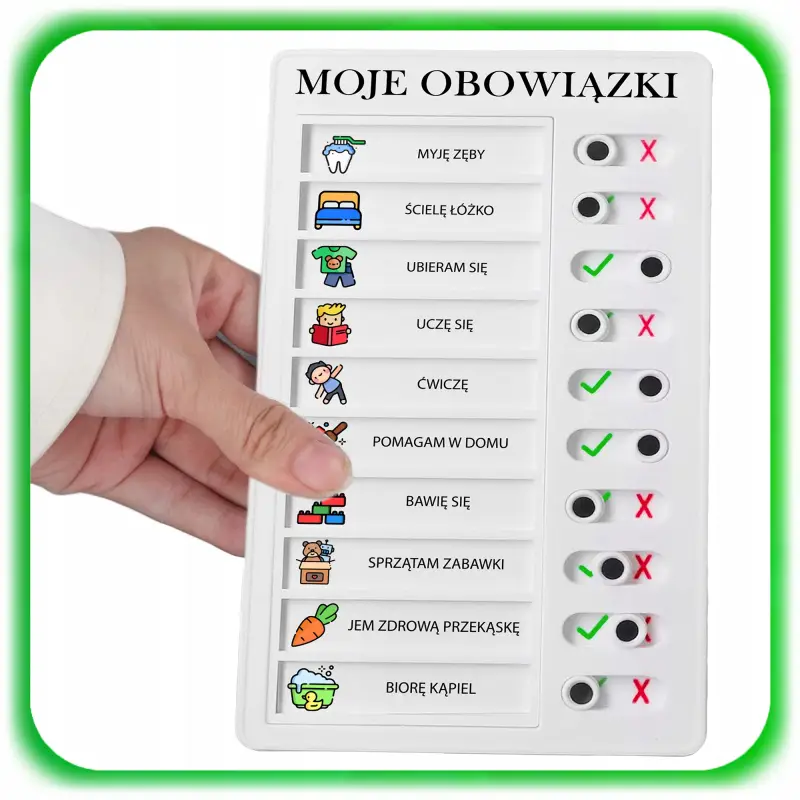 LISTA TABLICA OBOWIĄZKÓW MOTYWACYJNA DLA DZIECI PO POLSKU + 10 ARKUSZY