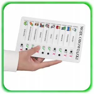LISTA TABLICA OBOWIĄZKÓW MOTYWACYJNA DLA DZIECI PO POLSKU + 10 ARKUSZY