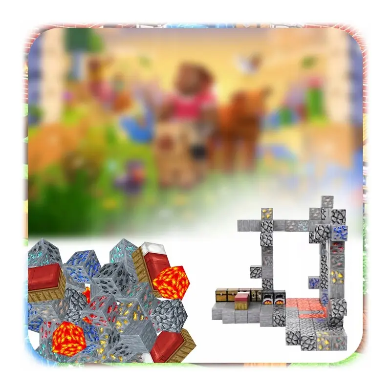 KLOCKI MAGNETYCZNE KONSTRUKCYJNE MIX KLOCKÓW LOSOWE 320 EL + 12 LUDZIKI