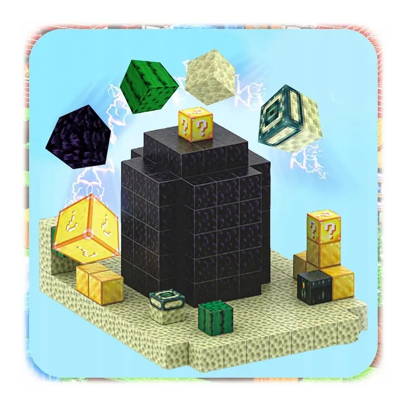 KLOCKI MAGNETYCZNE KONSTRUKCYJNE MIX KLOCKÓW LOSOWE 320 EL + 12 LUDZIKI