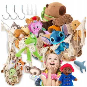 PÓŁKA WISZĄCA HAMAK Z SIATKI DO PRZECHOWYWANIA NA PLUSZAKI MASKOTKI ZABAWKI