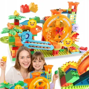 TOR KULKOWY WYŚCIGOWY MEGA ZESTAW KONSTRUCYJNY 284 EL. DLA DZIECI KLOCKI