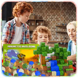 KLOCKI MAGNETYCZNE KONSTRUKCYJNE 3D PIKSELE ZESTAW 100EL + LOSOWE 3LUDZIKI