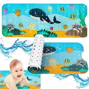 MATA ANTYPOŚLIZGOWA DO ŁAZIENKI WANNY POD PRYSZNIC DUŻA 100x40 CM OCEAN