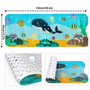 MATA ANTYPOŚLIZGOWA DO ŁAZIENKI WANNY POD PRYSZNIC DUŻA 100x40 CM OCEAN