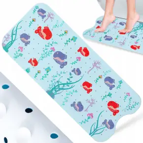 MATA PODŁOGOWA ANTYPOŚLIZGOWA OCHRONNA DUŻA Z MOTYWEM MORSKICH RYBEK 100X40