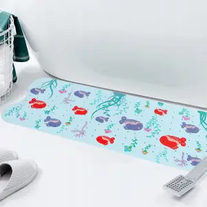 MATA PODŁOGOWA ANTYPOŚLIZGOWA OCHRONNA DUŻA Z MOTYWEM MORSKICH RYBEK 100X40