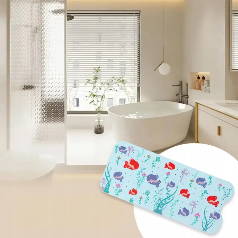 MATA PODŁOGOWA ANTYPOŚLIZGOWA OCHRONNA DUŻA Z MOTYWEM MORSKICH RYBEK 100X40