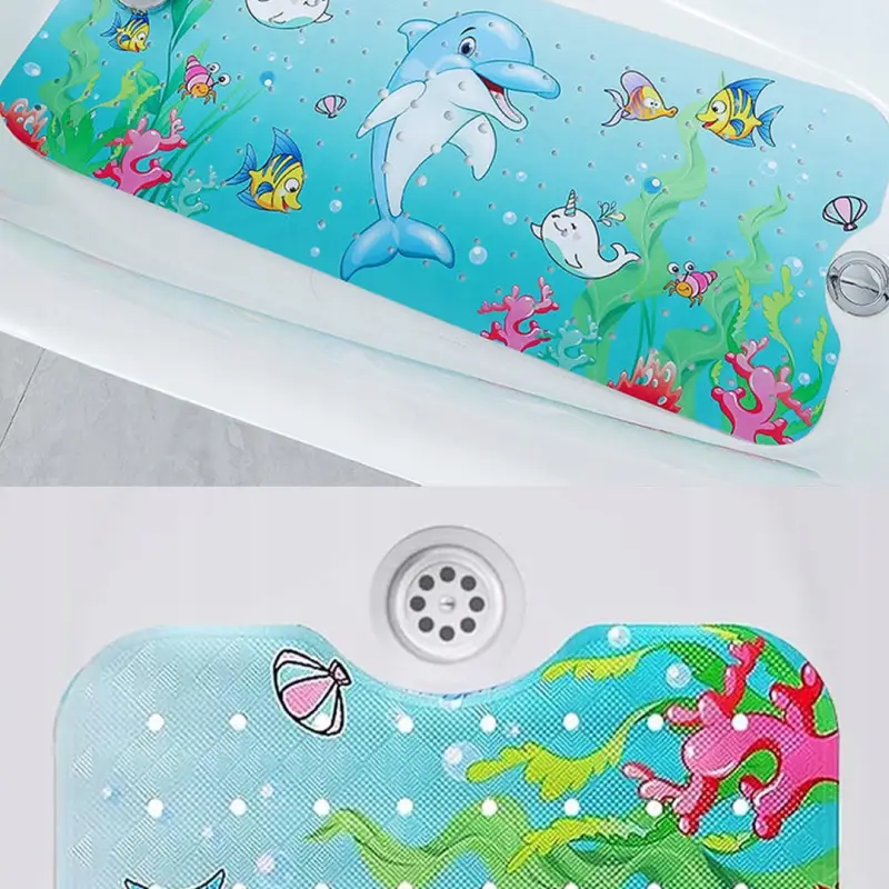 MATA PODŁOGOWA ANTYPOŚLIZGOWA OCHRONNA DUŻA Z MOTYWEM DELFINA 100x40 cm