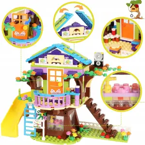 KLOCKI DOMEK PRZYJAŹNI NA DRZEWIE 587 ELEMENTÓW KREATYWNA ZABAWA DLA DZIECI