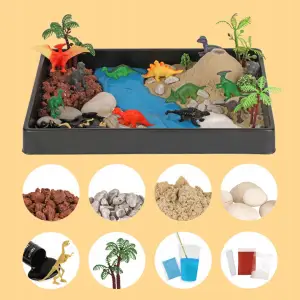 WYBUCH WULKANU DIY FIGURKI DINOZAURY ZESTAW EDUKACYJNY KREATYWNE TERRARIUM