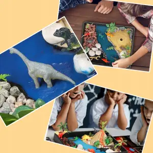 WYBUCH WULKANU DIY FIGURKI DINOZAURY ZESTAW EDUKACYJNY KREATYWNE TERRARIUM