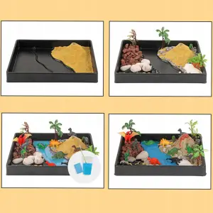 WYBUCH WULKANU DIY FIGURKI DINOZAURY ZESTAW EDUKACYJNY KREATYWNE TERRARIUM