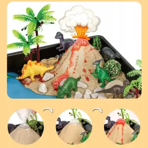 WYBUCH WULKANU DIY FIGURKI DINOZAURY ZESTAW EDUKACYJNY KREATYWNE TERRARIUM