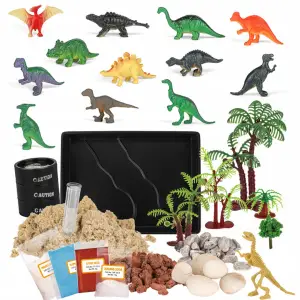 WYBUCH WULKANU DIY FIGURKI DINOZAURY ZESTAW EDUKACYJNY KREATYWNE TERRARIUM