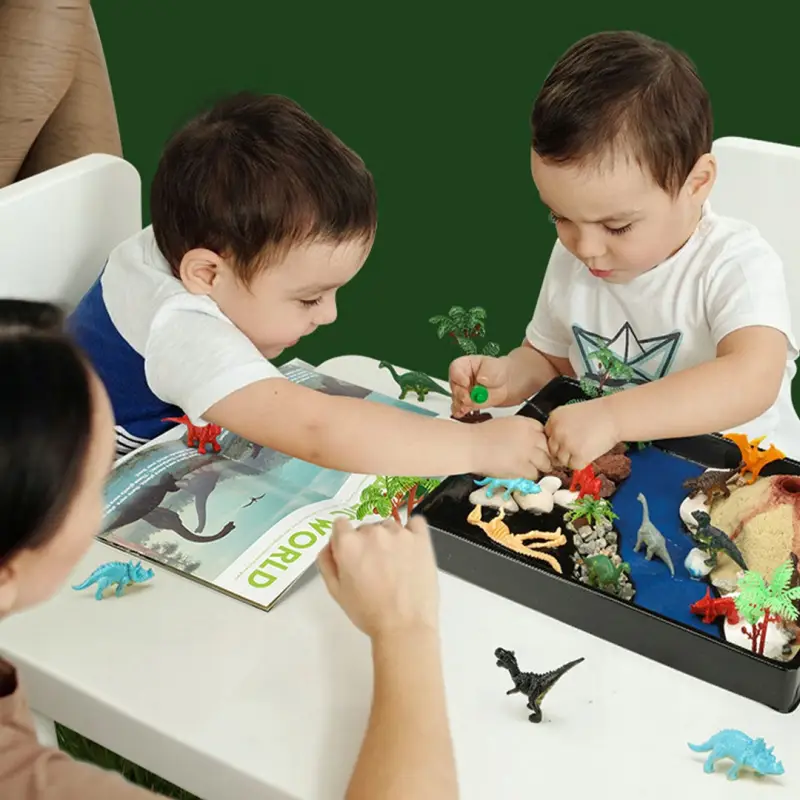WYBUCH WULKANU DIY FIGURKI DINOZAURY ZESTAW EDUKACYJNY KREATYWNE TERRARIUM
