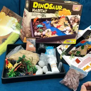 WYBUCH WULKANU DIY FIGURKI DINOZAURY ZESTAW EDUKACYJNY KREATYWNE TERRARIUM