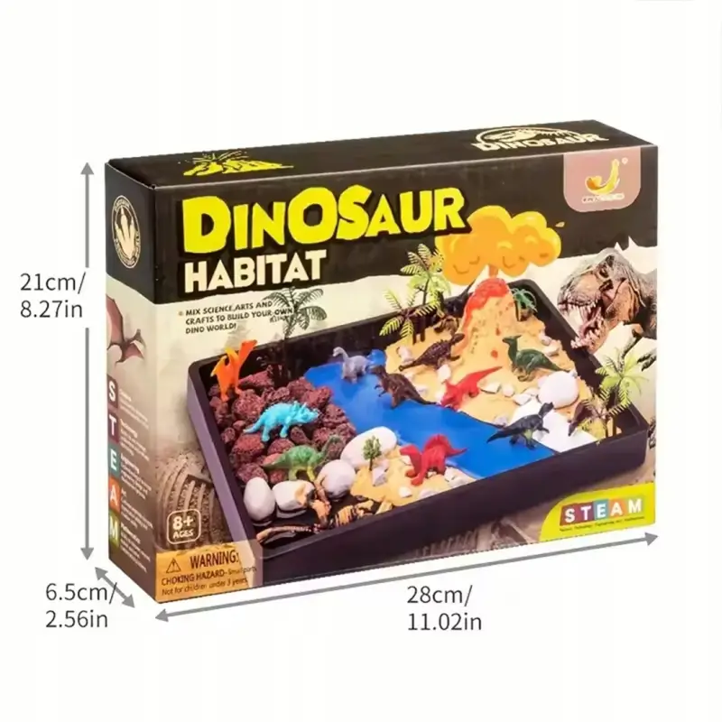WYBUCH WULKANU DIY FIGURKI DINOZAURY ZESTAW EDUKACYJNY KREATYWNE TERRARIUM