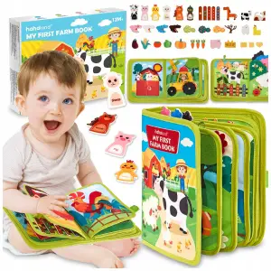 KSIĄŻKA SENSORYCZNA NA WSI MONTESSORI 3D EDUKACYJNA DOTYKOWA DLA DZIECI