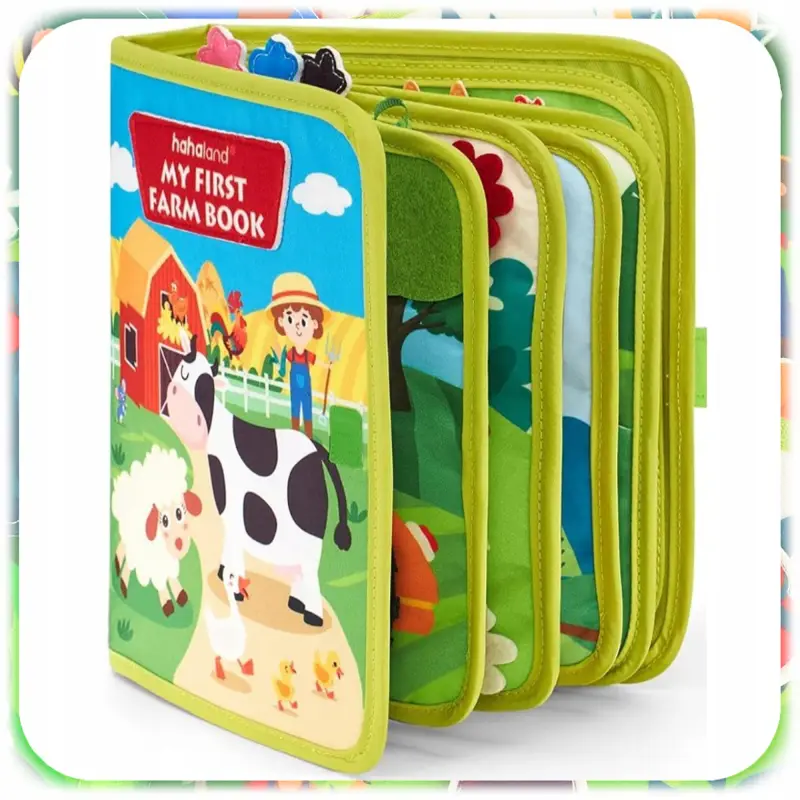 KSIĄŻKA SENSORYCZNA NA WSI MONTESSORI 3D EDUKACYJNA DOTYKOWA DLA DZIECI