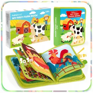 KSIĄŻKA SENSORYCZNA NA WSI MONTESSORI 3D EDUKACYJNA DOTYKOWA DLA DZIECI